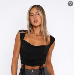 Black off the shoulder top